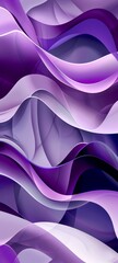 Sticker - A smooth and flowing abstract design with curving waves in various shades of violet and purple gradients.