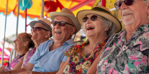 portrait of family at funfair