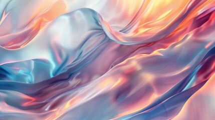 Poster - Vibrant abstract background with dynamic wave patterns in gradient colors, ideal for modern digital wallpaper, graphic design, and creative visuals, featuring a blend of smooth curves and soft hues fo