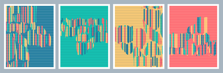 Poster - Abstract background set in trending vibrant colors. Minimalism banners design elements collection. Minimalist aesthetic.