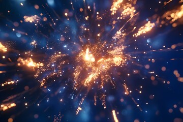 New Year's Eve fireworks display against a deep blue background