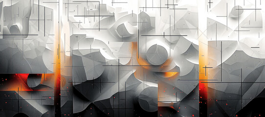 Leinwandbilder - Deconstructed Abstract Vector Pattern Design. Generative AI.