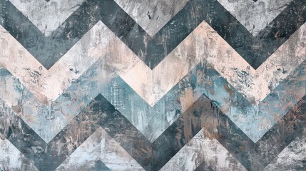 Poster - A textured background featuring a chevron pattern in soft, muted tones, with its zigzag design creating movement