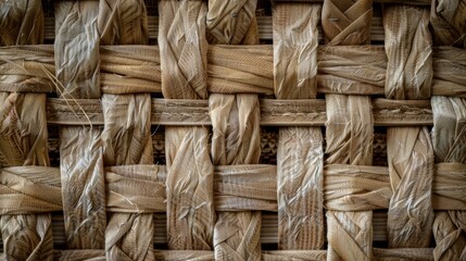 Poster - A textured background featuring a woven basket weave pattern in soft, neutral tones