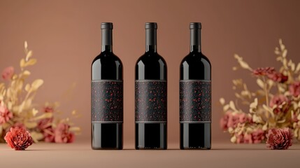 Wall Mural - Artistic wine packaging, unique label design, 3D illustration