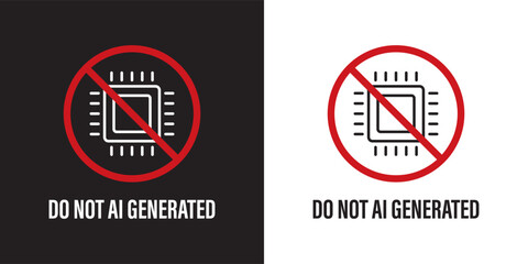 Poster - No AI sign icon. No Artificial Intelligence usage icon. No AI-Generated and Do not use AI tools. Vector illustration.