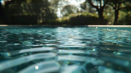 water ripples: water ripples in a pool with no visible object, suggesting an invisible floating pool
