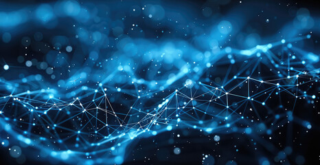 Aufkleber - Blue black background, technological sense, artificial intelligence, commercial background design, clean and simple. Generative AI.