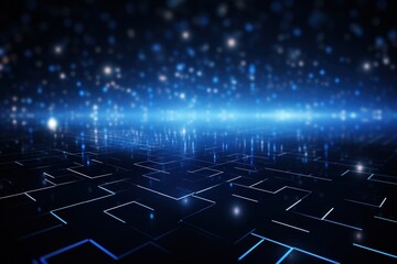 Poster - Abstract Digital Background with Blue Lights