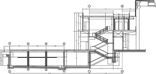 Wall Mural - vector sketch, silhouette illustration, factory construction drawing design for industry