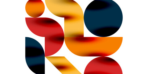Poster - Tech minimal circular shapes geometric art. Vector modern circles
