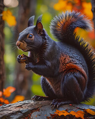 Wall Mural - Black Squirrel 