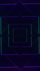 Fototapete - Flying through rhombus shaped hypnotic tunnel. Design. Gradient spinning square shapes.