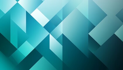 Poster - Illustration with Gradient from Soft Blue to Teal, Geometric and Elegant Design