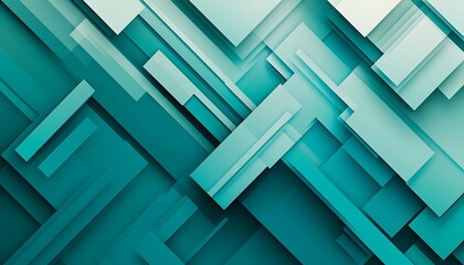 Poster - Illustration with Gradient from Soft Blue to Teal, Geometric and Elegant Design
