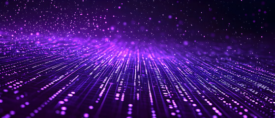 
A flat vector illustration of a graphic technology background, deep purple tones, coding elements, grid patterns, code symbols floating, modern and clean vector art, subtle lighting effects, digital 