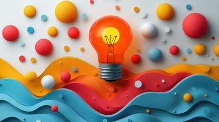 Wall Mural - idea generation icons, modern minimalist style, white background, 3d illustration, no logo, no trade