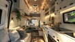 © Aifolio - On-the-Go Comfort: Comfortable Mobile Home, Vanlife Concept.