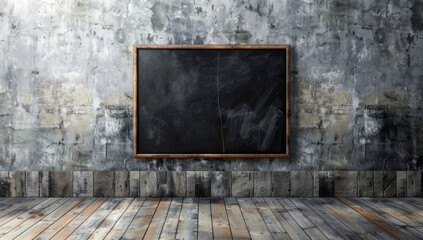 empty room with blackboard