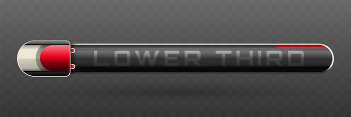 Wall Mural - Lower Third Banner in Metallic Black, Silver and Red Theme for Video Screen Broadcast Presentation Titles