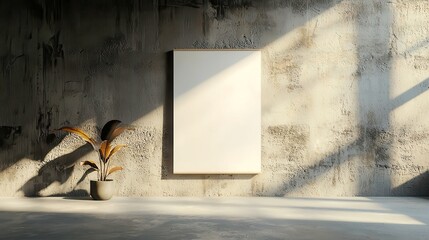 Poster - Wall-mounted frame showcasing a stylish mock-up poster, three-dimensional illustration, designed for creative presentations and versatile interior decor.