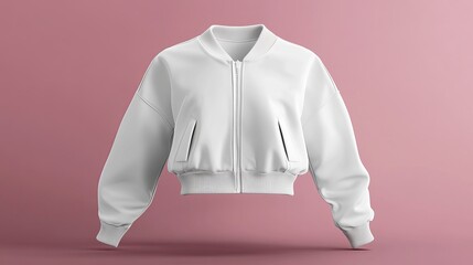 Fototapete - 3D rendering and illustration of a blank cropped jacket mockup