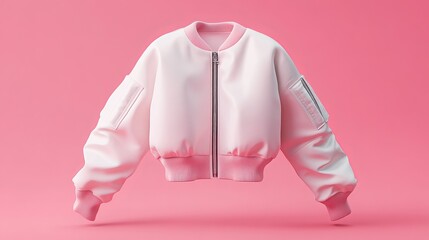 Fototapete - 3D rendering and illustration of a blank cropped jacket mockup