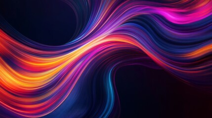 Aufkleber - Dynamic swirling lines in vibrant colors, creating a sense of movement and energy, dark background
