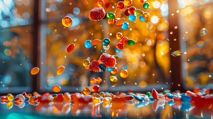 water drops on a glass