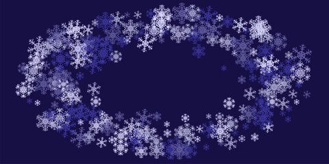 Wall Mural - Falling and flowing Snowflake decoration isolated on white background Snowfall vector illustration.