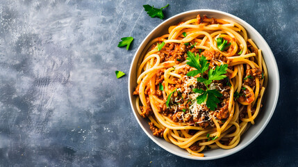 Poster - Spaghetti Bolognese Snowy Landscape Overcast