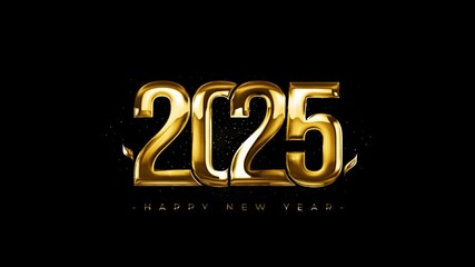 Wall Mural - 2025 happy new year Animated video HD quality 