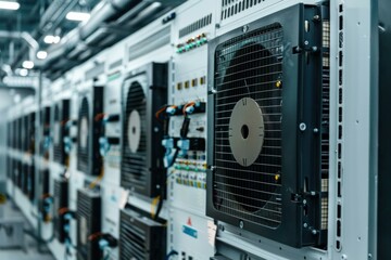 Poster - Powerful cooling system ensuring optimal temperature for servers operating in modern data center