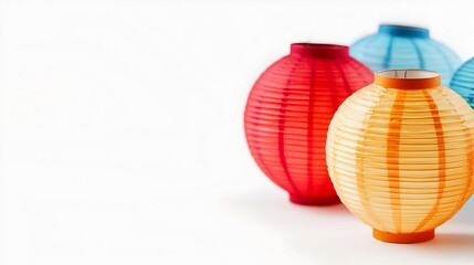 Poster - Glowing Paper Lanterns Floating in the Sky for Mid Autumn Festival Traditional Chinese Holiday Symbol of Reunion Harmony and Prosperity