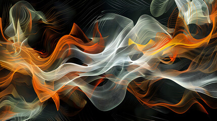 Wall Mural - Abstract Design with Dynamic Linework and Flowing Lines in Bold, Striking Contrasts