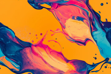 Poster - Abstract fluid design with bold, dynamic brushstrokes and vivid colors in a seamless pattern. Perfect for creative applications, backgrounds, and tile designs.