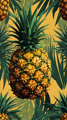 Pineapple in Bright Flat Design with Bold Colors