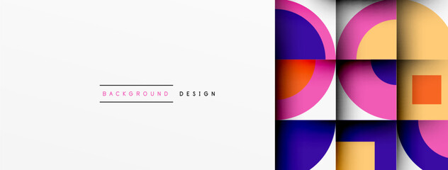 Fototapete - Modern geometrical abstract background - circles. Business or technology presentation design