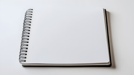 Poster - Blank Spiral Notebook Isolated on White Background with Empty Pages for Note Taking Writing or Journaling