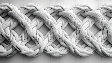 Wall Mural - Intricate White Braided Pattern