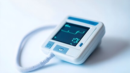 Poster - Digital Pulse Oximeter Isolated on White Background for Oxygen Level Monitoring and Healthcare Diagnostics
