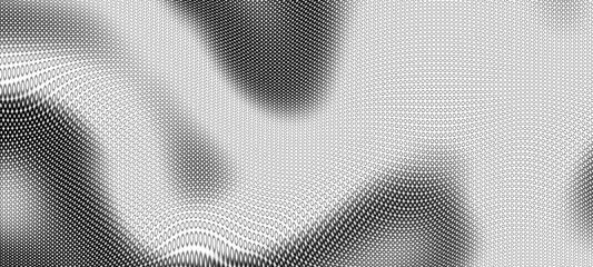 Aufkleber - Abstract digital wave of particles. Futuristic point wave. Technology background