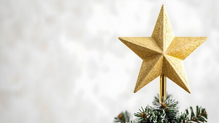 Aufkleber - elegant and modern christmas tree topper in the shape of a shimmering star isolated on a clean white
