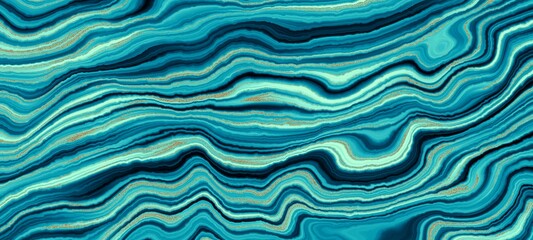 Poster - Marble ink colorful. Blue teal marble pattern texture abstract background. can be used for background or wallpaper