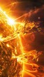 © decorator - Close up view of the sun highlighting massive plasma ejections and dynamic solar prominences
