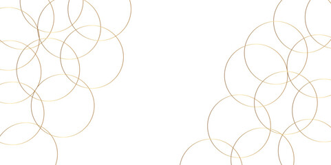 Wall Mural - Modern minimal and clean white gold background with realistic line wave geometric circle shape, abstract white and gold colors with lines pattern texture computer geometric digital connection design .