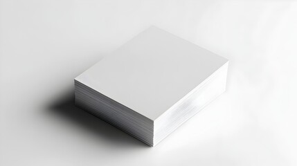 Poster - Upright business card stack isolated on a clean white background providing a minimalist and contemporary setting for branding messaging or text placement