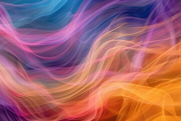 Poster - Abstract colorful wavy background flowing in the air, resembling a soft fabric blowing in the wind