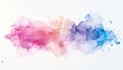 Poster - An exquisite watercolor splash featuring a harmonious blend of pink, purple, and blue shades in a beautiful abstract pattern.