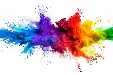 Poster - A dynamic burst of colors with sprays of blue, purple, red, and green, creating a lively and energetic abstract artwork.